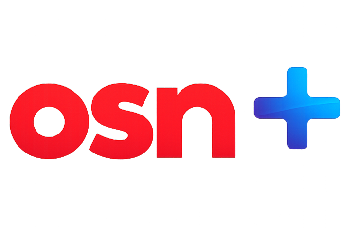 The image shows the OSN+ logo with "osn" in red lowercase letters followed by a blue gradient plus sign.